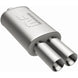 MagnaFlow stainless steel muffler with tip, 14x5x8 inches, featuring dual inlet and outlet pipes for automotive exhaust system.