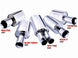 Borla Boomer muffler with oval inlet and round outlet, featuring a 2-1/4 inch inlet and 4 inch side outlet, for vehicle exhaust.