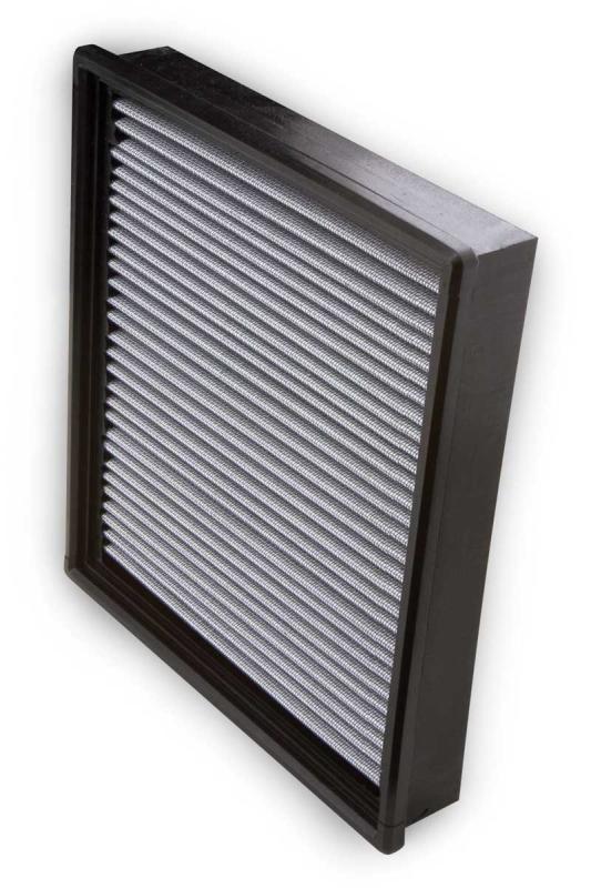 AEM Silverado/Sierra/Avalanche/Tahoe/Yukon 12.625-inch DryFlow drop-in air filter with black pleated filter media and plastic frame