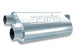 Borla ProXS muffler with 3-inch inlet and dual 2.25-inch oval outlets, showcasing the stainless steel design and dual outlet configuration.