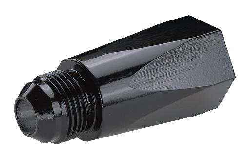 Aeromotive in-line full flow check valve with male -10 AN inlet and female -10 AN outlet for fuel system applications.