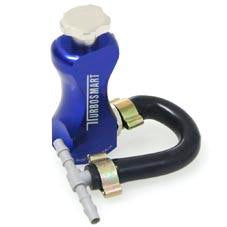 Turbosmart FCD-1 pneumatic boost controller accessory with metal fittings and tubing for turbocharged engine systems.