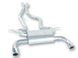 Borla catback exhaust system for 2016 Cadillac ATS-V with dual 4-inch tips and split rear exit, showcasing twin turbo performance.
