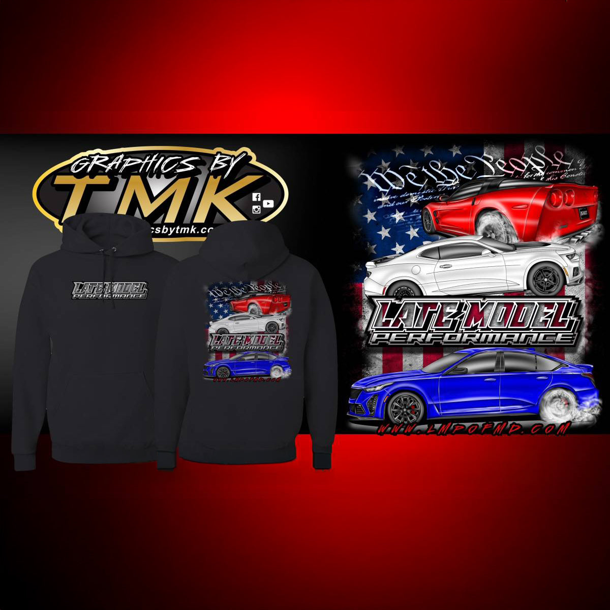 LMP Murica' hoodie featuring a patriotic design, soft fabric, and casual fit, displayed on a hanger.