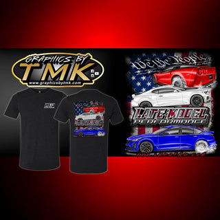 LMP Murica' t-shirt featuring patriotic design with American flag elements and bold text, casual apparel for patriotic occasions.