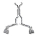 Stainless Works catback exhaust system for 2012-2015 Camaro ZL1, shown installed with polished stainless steel pipes and mufflers.